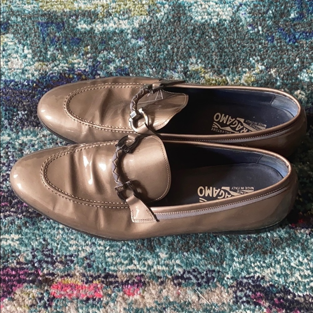 Salvatore Ferragamo loafers as is with a rip as is .. - Picture 2 of 6